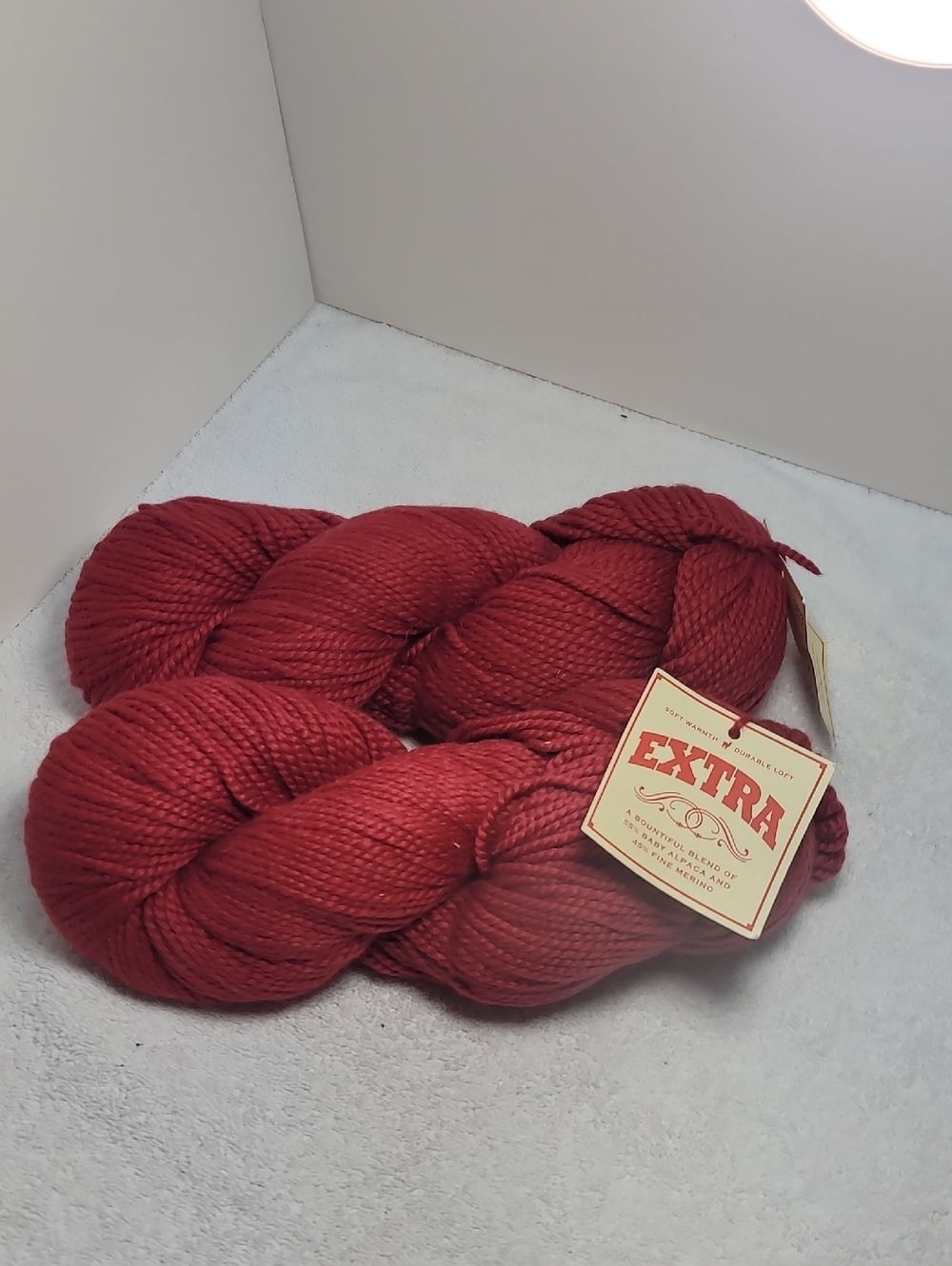 EXTRA Yarn Blend Carmine Red Yarn 2 Skeins NWT